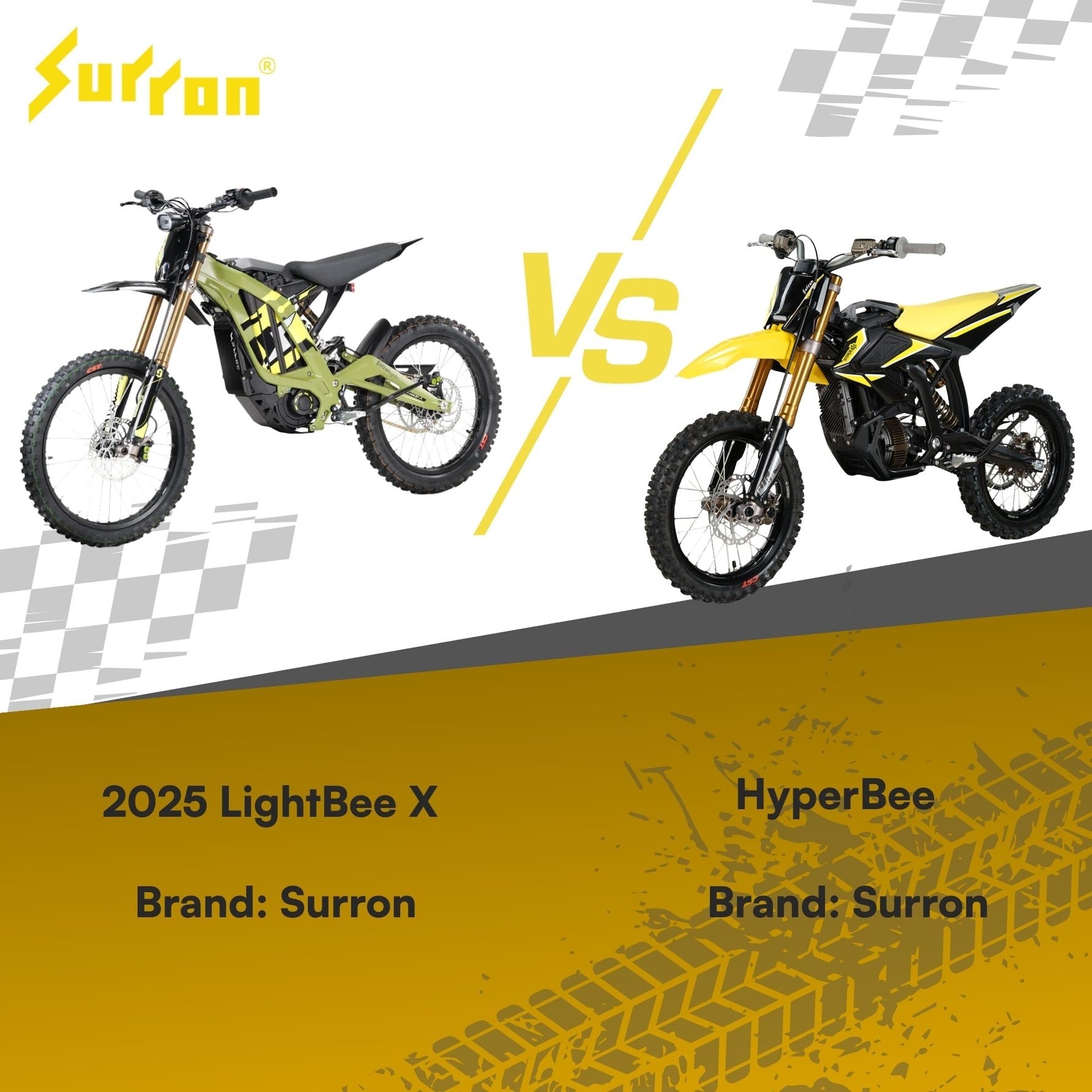 Surron 2025 LightBee X vs HyperBee | 2025 Full Specs Comparison