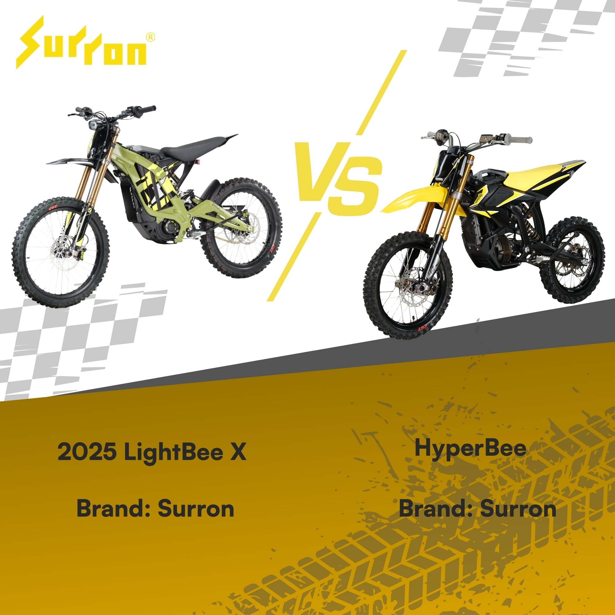 Surron 2025 LightBee X vs HyperBee | 2025 Full Specs Comparison