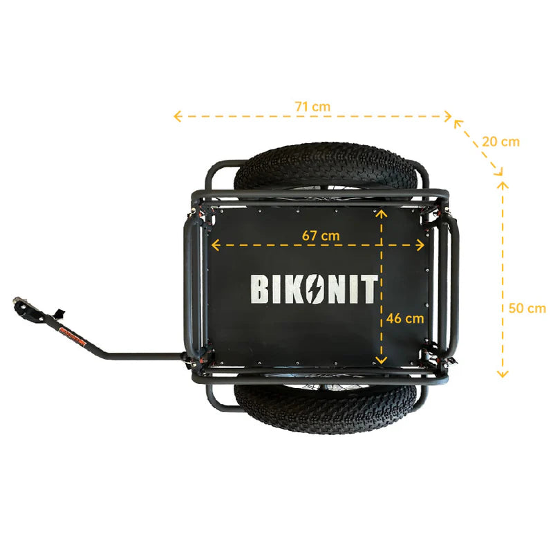 Bikonit Heavy-Duty E-Bike Cargo Trailer | Fat Tire Hunting & Camping Cart