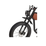 Black electric bike with large wheels on a white background