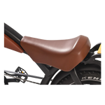 Brown motorcycle seat on a white background