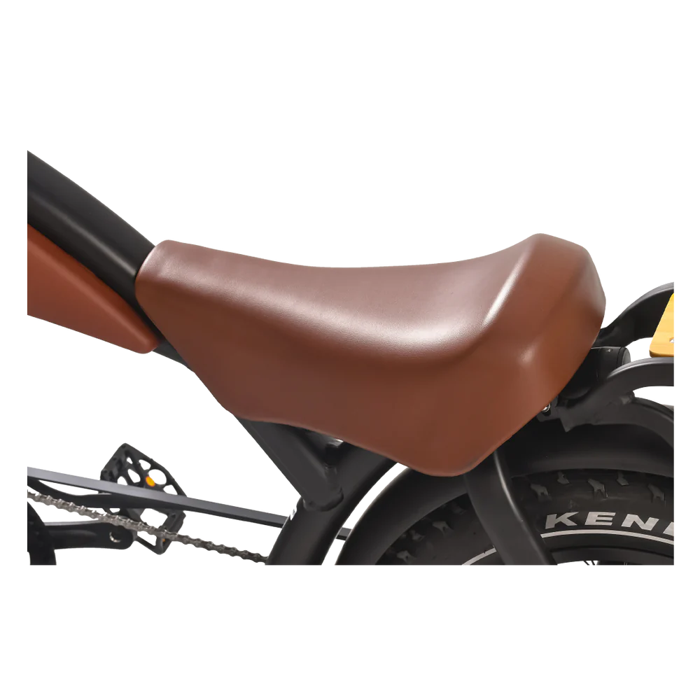 Brown motorcycle seat on a white background