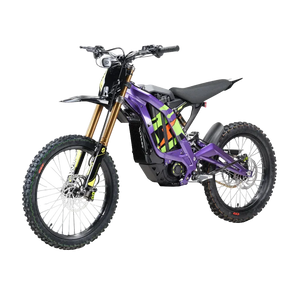 Purple electric bike with black and green accents on a white background