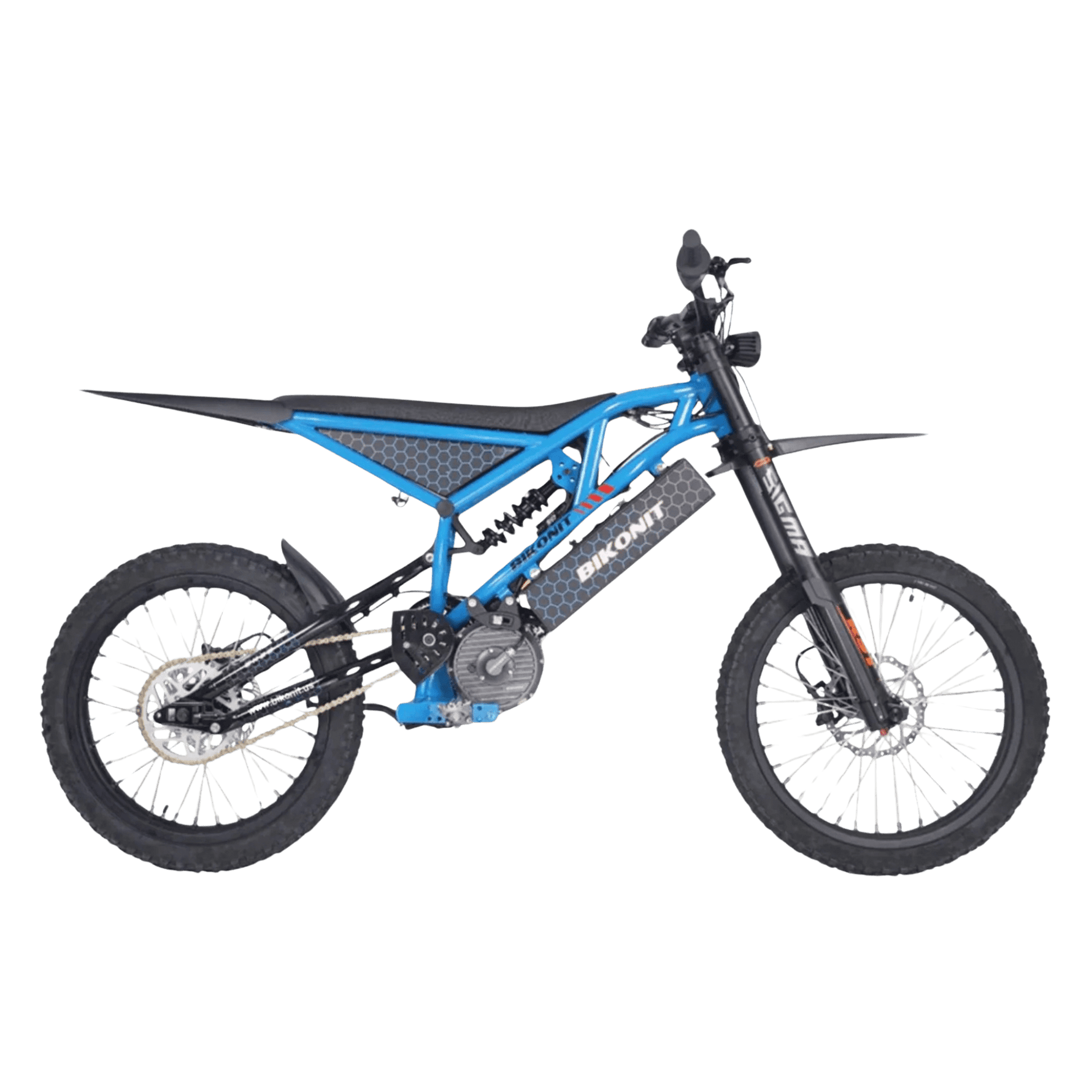 Blue electric bike on a transparent background