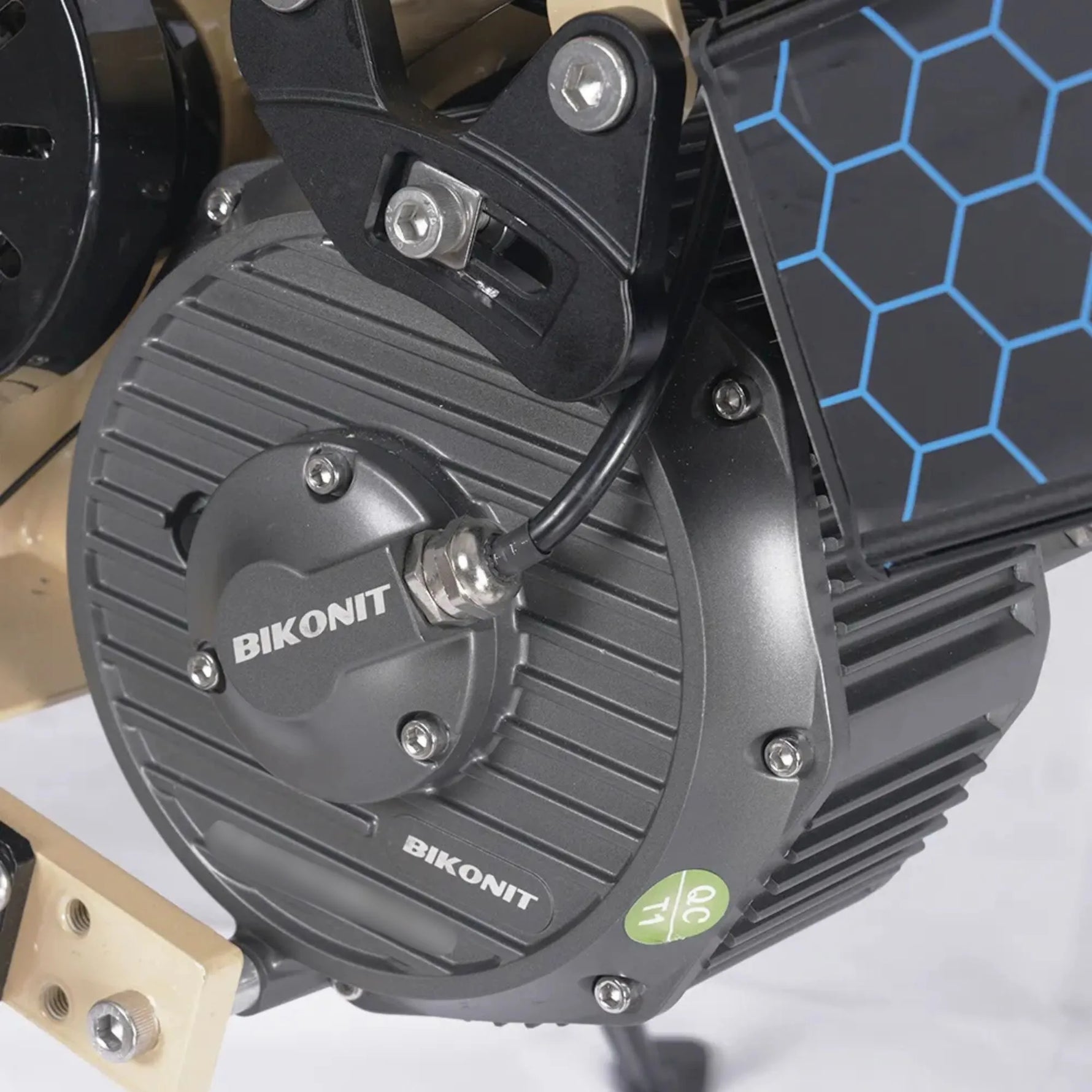 Close-up of a Bikonit motor with a white background