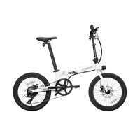 White folding bicycle with black components on a transparent background